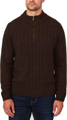 Mountain Range Cable Knit Quarter Zip Sweater