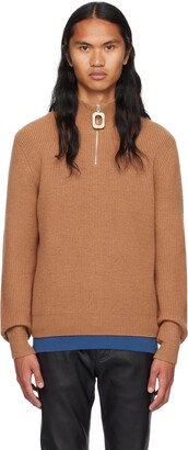 Tan Half-Zip Sweater