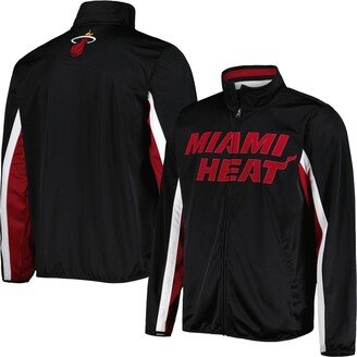 Men's G-iii Sports by Carl Banks Black Miami Heat Contender Wordmark Full-Zip Track Jacket