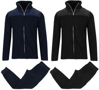 Men's Polar Fleece 2-Full Matching Sets, 4 Piece - Navy, Charcoal