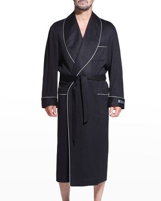 Men's Cashmere Braid-Trim Shawl Robe