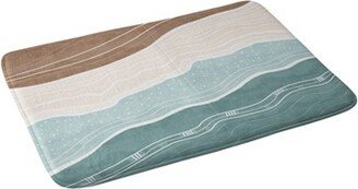 Marta Barragan Camarasa Modern Beach Abstract II Memory Foam Bath Mat Blue/Brown