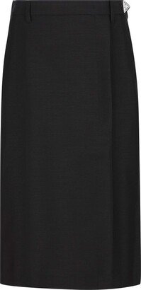 Slite-Detailed Midi Pencil Skirt