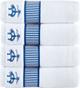 Fancy Border 4 Piece Turkish Cotton Hand Towel Set