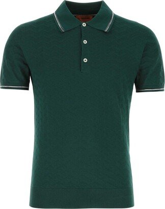 Zig-Zag Short-Sleeved Polo Shirt