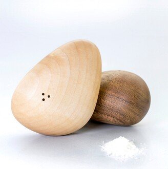 Kitchen Decor Salt & Pepper Shakers - Contemporary Wooden Stones Natural Design