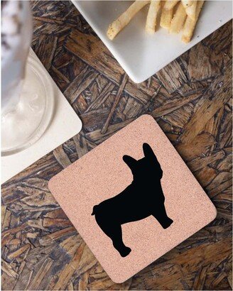 Set Of 4 French Bulldog Cork Coasters For Drinks Square Frenchie Cute Dog Lover Birthday Christmas Gift Idea Men Women Mom Dad Husband