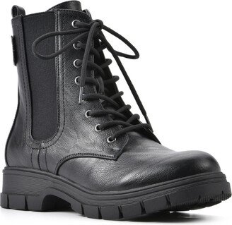 Chevy Womens Leather Pull On Combat & Lace-up Boots