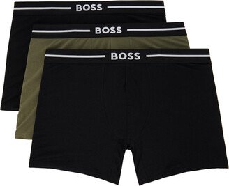 Three-Pack Khaki & Black Boxers