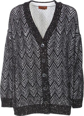 Oversized Sequin Mesh Cardigan