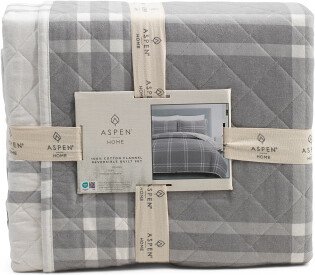 3pc Plaid Flannel Quilt Set