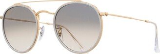 Round Double Bridge Legend Gold Sunglasses