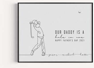 Father's Day Gift, Personalized Gift Dad, For Golf Lover, From Kids, Lover Gift, Our Daddy Is A Hole in One