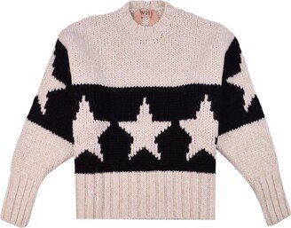 Long-Sleeved Crewneck Knitted Jumper-AN