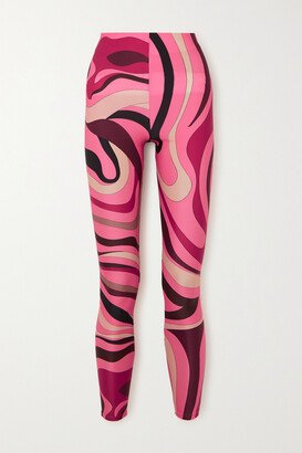 Printed Stretch Leggings - Pink