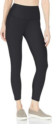 Women's High Waist Cropped Legging (Ebony) Women's Clothing