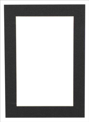 PosterPalooza 16x20 Mat Bevel Cut for 12x15 Photos - Acid Free Textured Black Precut Matboard - For Pictures, Photos, Framing