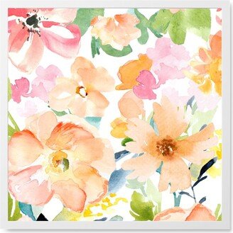 Photo Tiles: Floral Love Print Photo Tile, White, Framed, 8X8, Multicolor