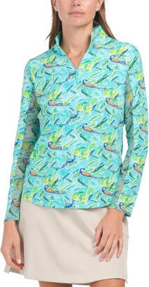 TJMAXX Upf 50 Printed Long Sleeve Quarter Zip Top For Women-AA