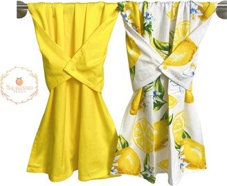 Kitchen Towel With Lemons, Stay Put Towel, Oven Handle Dish Drying Kitchen Hand Dishwasher Hanging