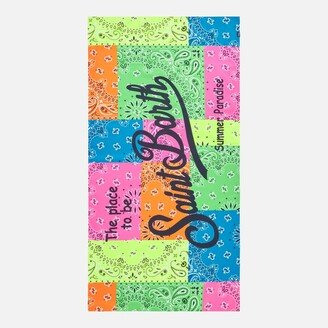 Microfiber Beach Towel With Fluo Bandanna Print