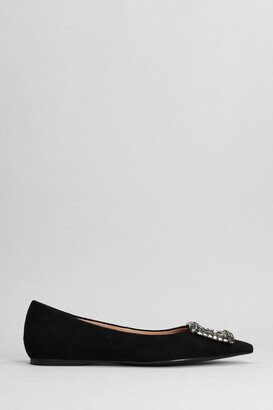 Ballet Flats In Black Suede