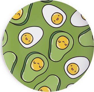 Salad Plates: Cute Egg And Avocado - Green Salad Plate, Green