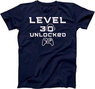 Generic 30th Birthday T-Shirt for Men Level 30 Unlocked Gamers Game Console Birthday Funny Gift Navy