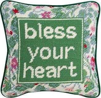 Furbish Studio Bless Your Heart Needlepoint Pillow