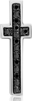 Sterling Silver and Black Diamond Crucifix Tie Pin