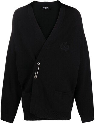 Crest wool cardigan