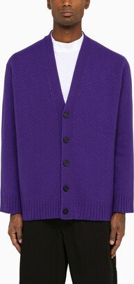 Purple wool cardigan