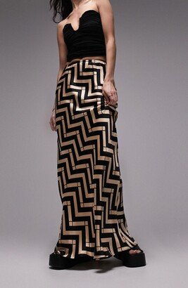 Geo Print Maxi Skirt