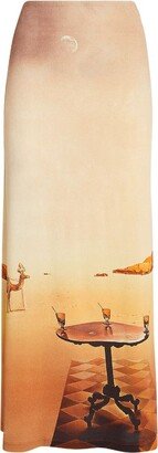 Rabanne Sun Table Print Maxi Skirt