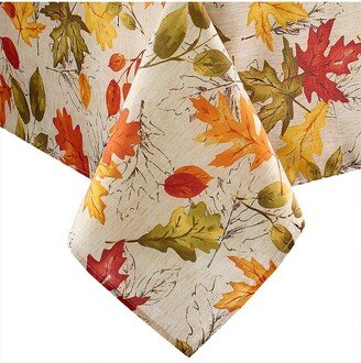 Autumn Leaves Fall Printed Tablecloth - - Orange/Yellow