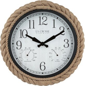 Clock 433-3836 14 Rowan Indoor, Outdoor Rope Analog Quartz Wall Clock