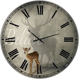 Designart Believe Shadow Iii Oversized Cottage Wall Clock - 36 x 36