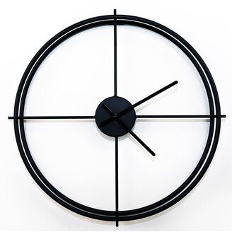 Minimalist 50cm Iron Wall Clock - Black