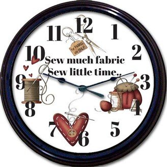 Sewing Wall Clock - Seamstress Gift, Sew Little Time Clock, Quilter Room Décor, Cottage Core, Unique Timepiece, Fun