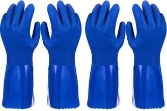 Juvale Pack of 2 Pairs Household Gloves - Cotton Lined Dish Gloves - Dishwashing Gloves - Rubber Gloves - Kitchen Gloves, Blue - Small Size