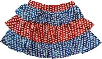 Queen Of Sparkles Sequin Star Skort In Red, White & Blue