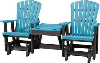 OS Home and Office Furniture OS Home Model Aruba Blue/Black Double Glider with Center Table