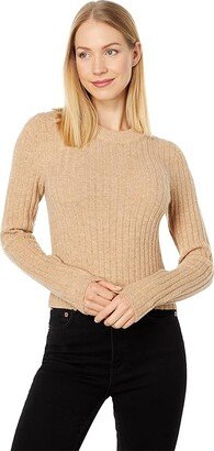 Anguila Crew Neck Slim Pullover (Heather Camel) Women's Clothing