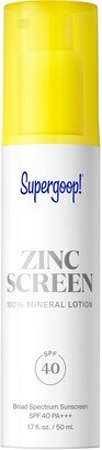 Zincscreen 100% Mineral Lotion Broad Spectrum SPF 40 Sunscreen