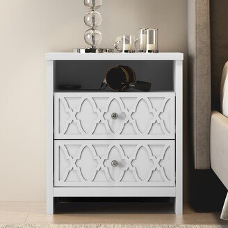 GALANO Aideliz Accent 2-Drawer Bedside Table Cabinet Nightstand w/Drawers Storage