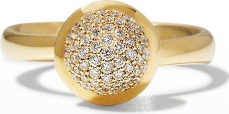 Bouton 18K Yellow Gold Pave Diamond Ring, Size 7