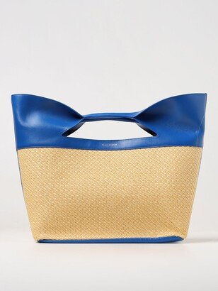 The Bow bag in woven raffia and leather