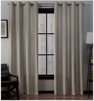 Loha Linen Grommet Top Window Curtain Panel Pair, 54 x 84
