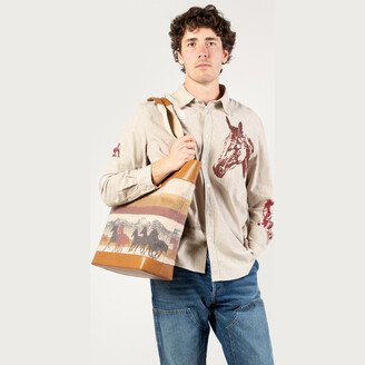 Tote Bag in Pure Cotton with Leather Handles - One Of These Days Unisex beige Size ONE