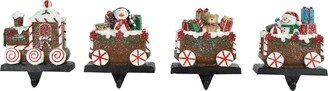 Northlight Set of 4 Gingerbread Train Christmas Stocking Holders